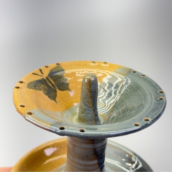 Signed Studio Art Pottery Jewelry Holder - Picture 5 of 8